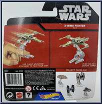 X-Wing Fighter Red 5 from Star Wars - Hot Wheels Starships - Black Card / White Letters manufactured by Mattel [Back]